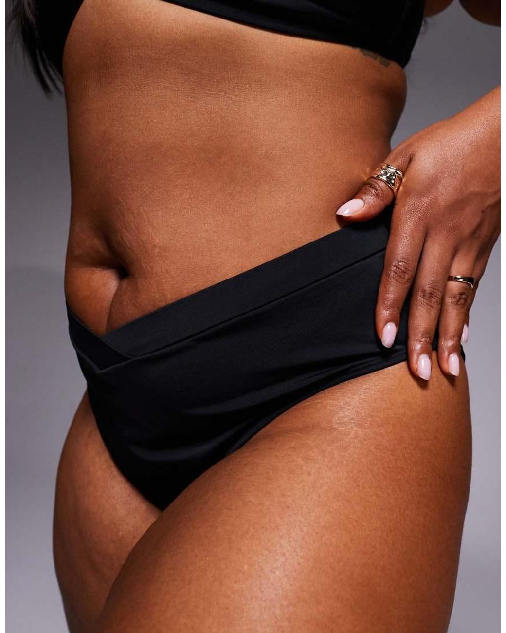 ASOS Black Asos Design Curve Maya Honolulu V-waist Bikini Bottom
