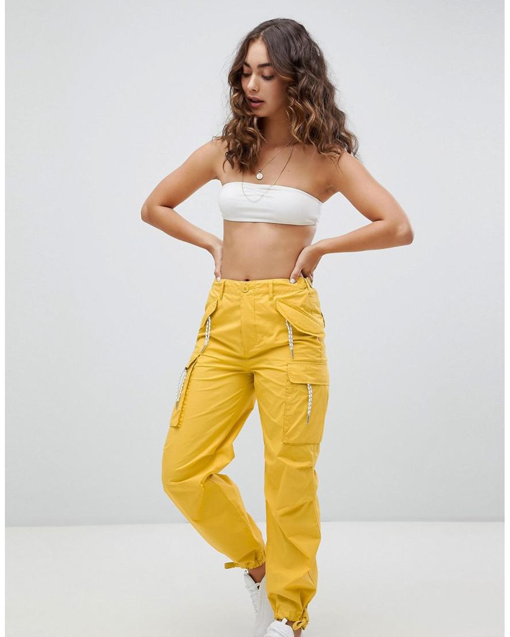 ASOS Cargo Pants In Yellow | Lyst UK