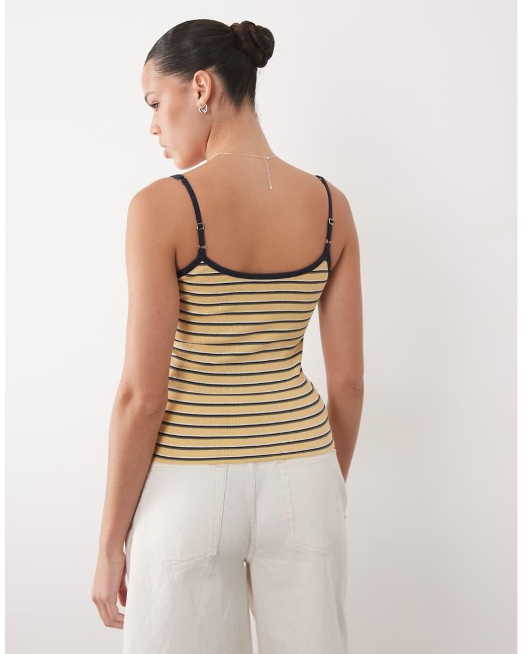 Abercrombie & Fitch Yellow Ribbed Henley Cami