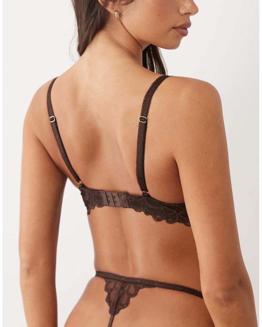 Boux Avenue Brown Heidi Lace Thong
