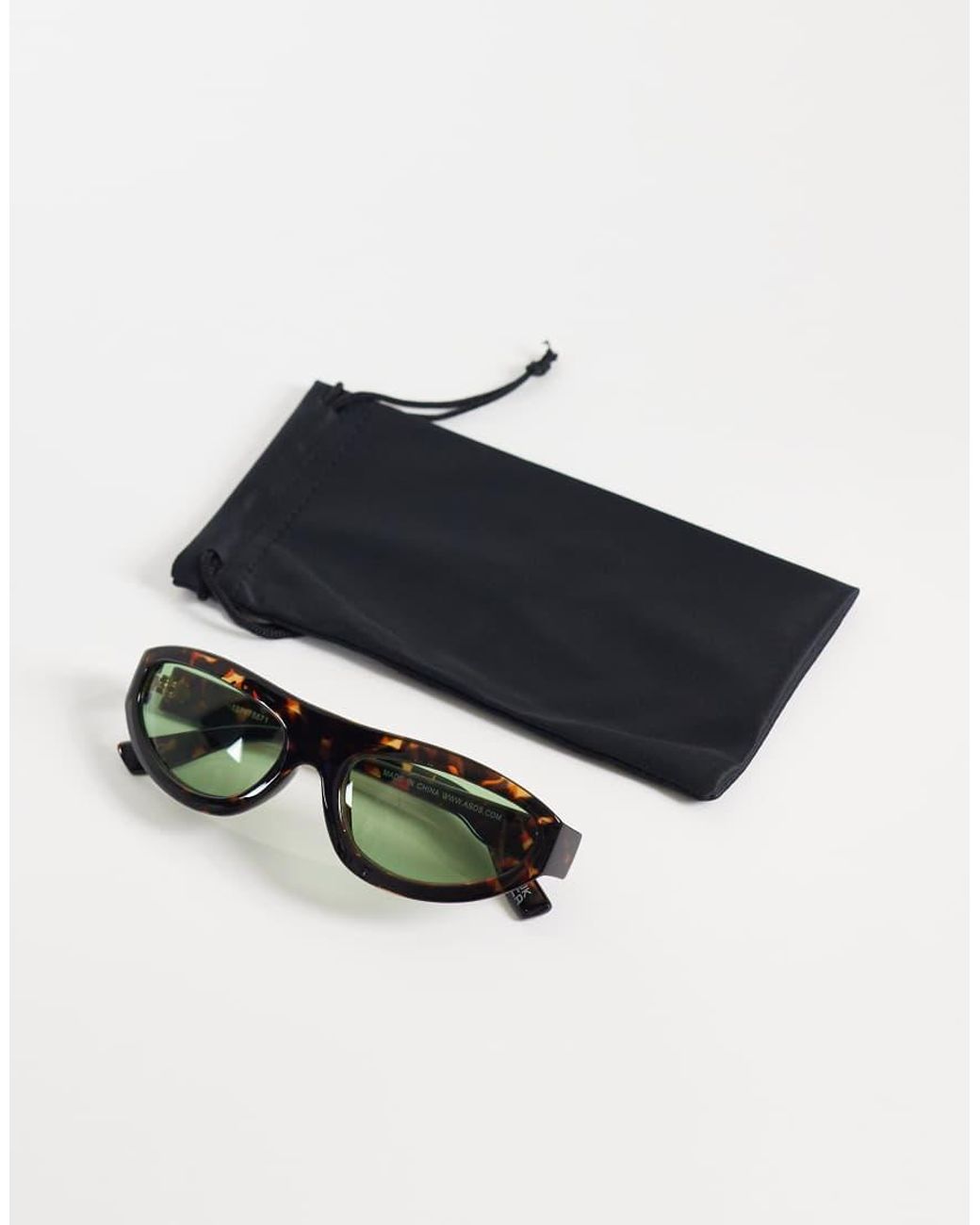 ASOS Green Wrap Oval Sunglasses