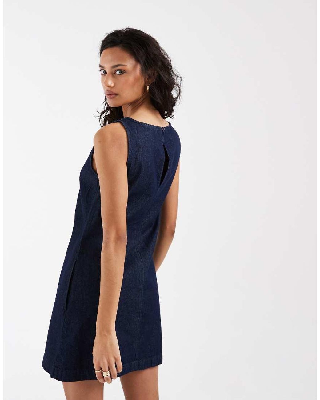 ASOS Blue Denim Fit And Flare Shift Dress
