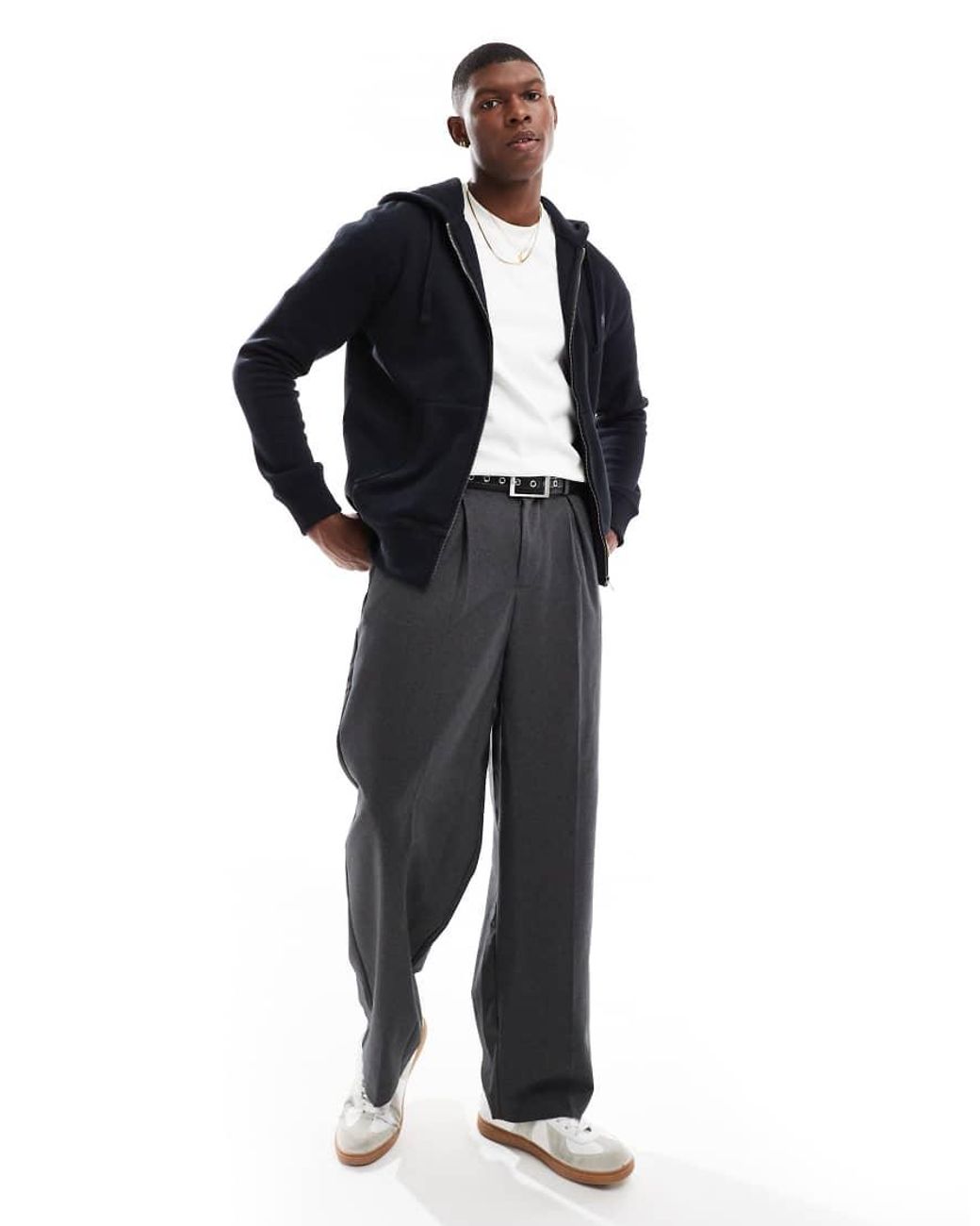 French Connection Blue French Connection Classic Zip Up Hoodie for men