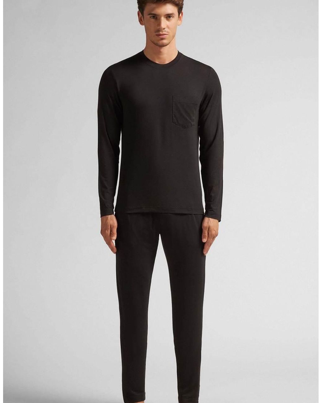 Intimissimi Black Long Micromodal Pyjamas for men