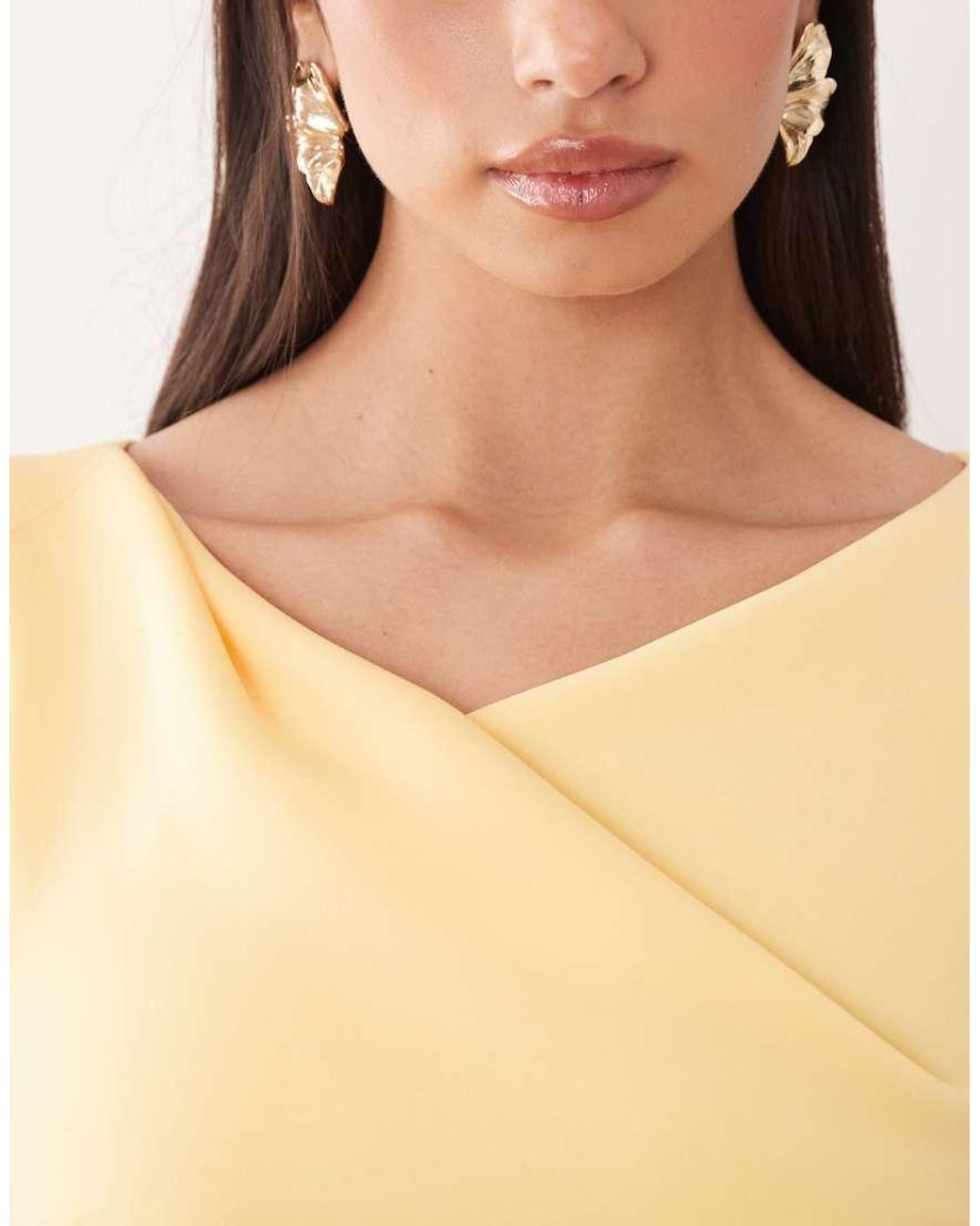 ASOS Natural Drape Asymmetric Midi Dress