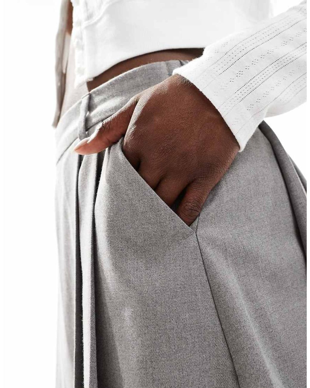 Gonna Pantalone Grigia A Pieghe di Hollister in Grigio | Lyst, image size:1040x1300