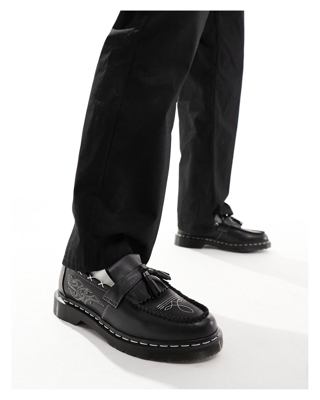 Adrian mocassins a glands a details style western et gothiques Dr. Martens pour homme en coloris Noir Lyst
