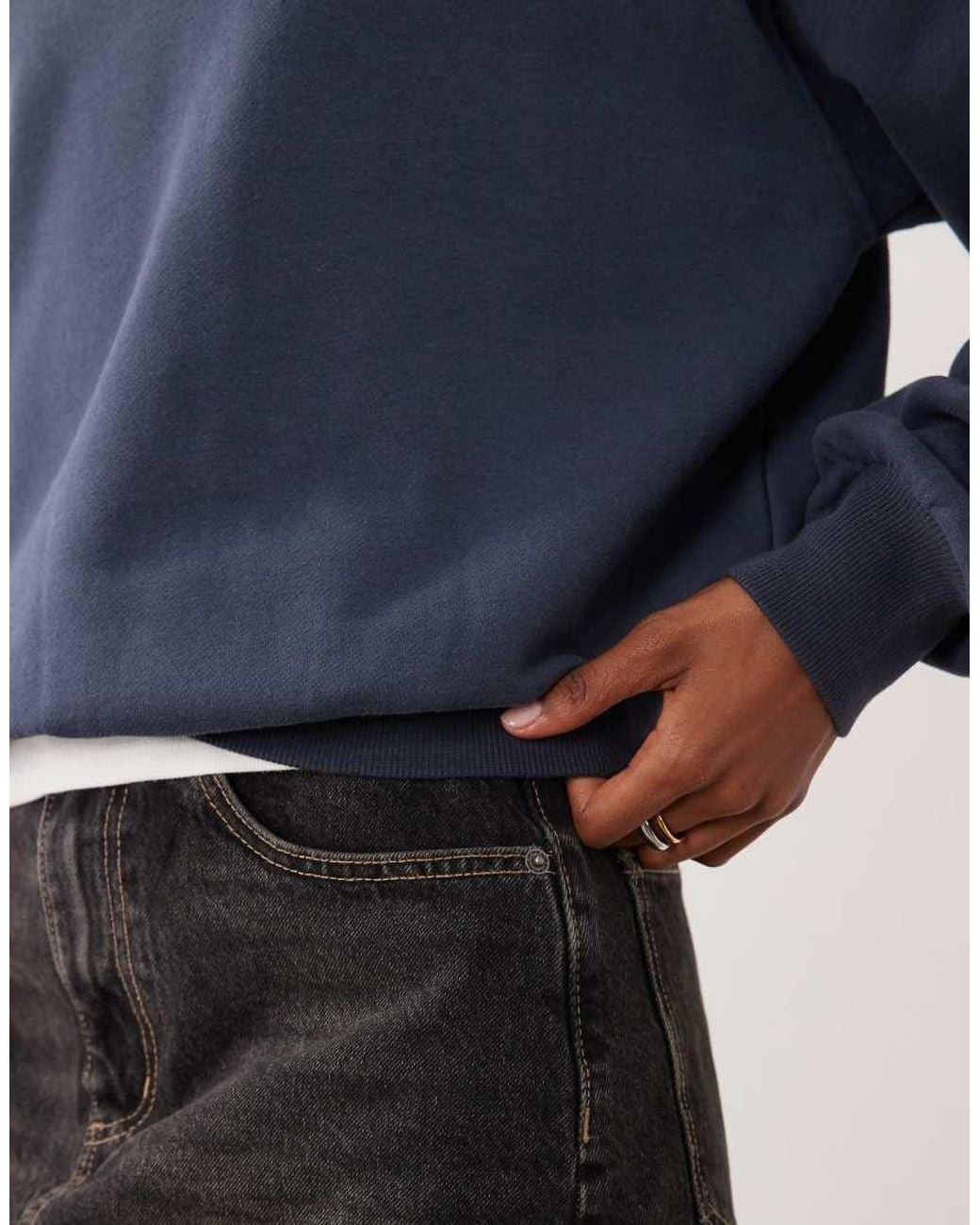 Cotton On Blue Boxy Crew Neck Sweater