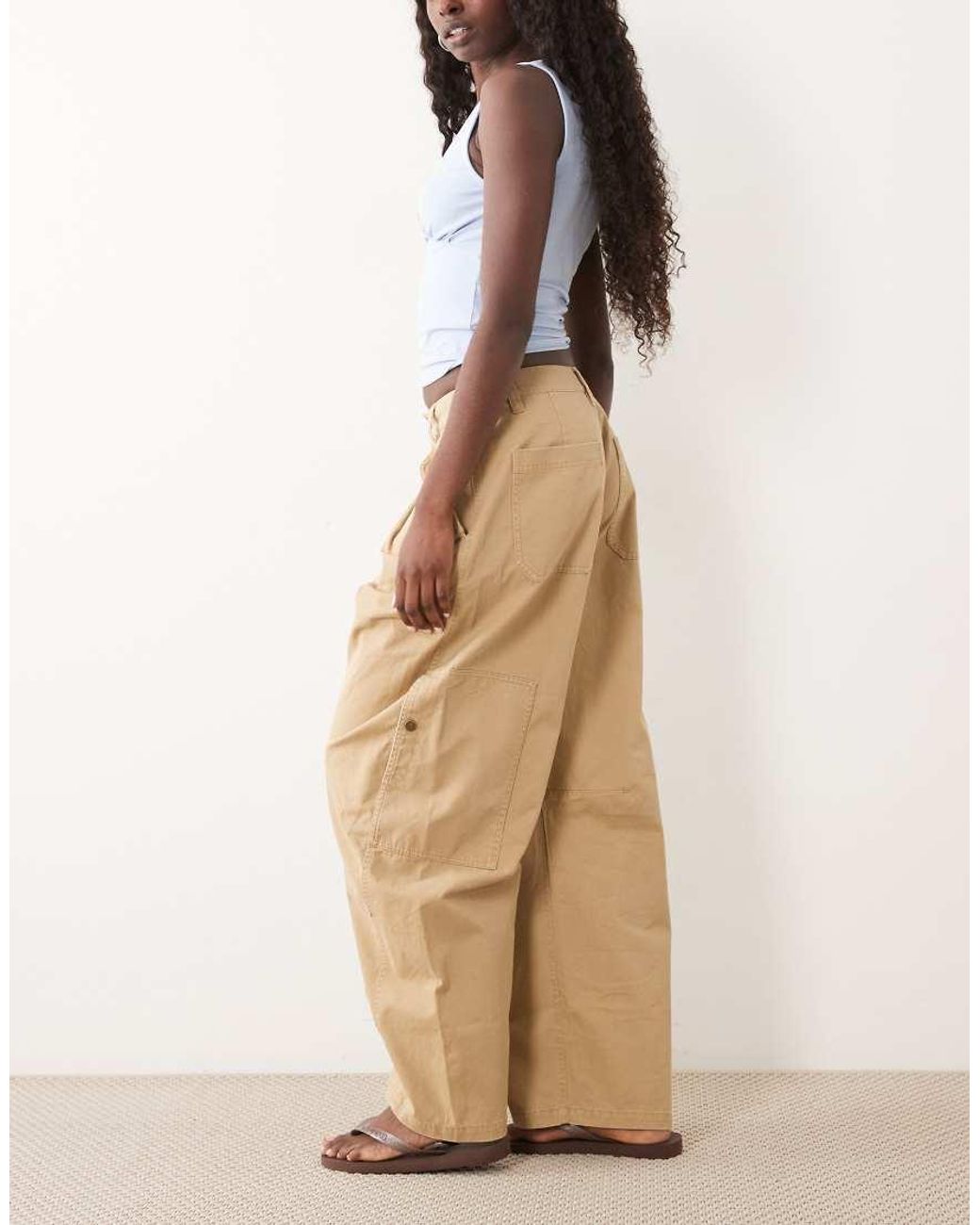 ASOS Natural Casual Utility Trouser With Pocket Detail