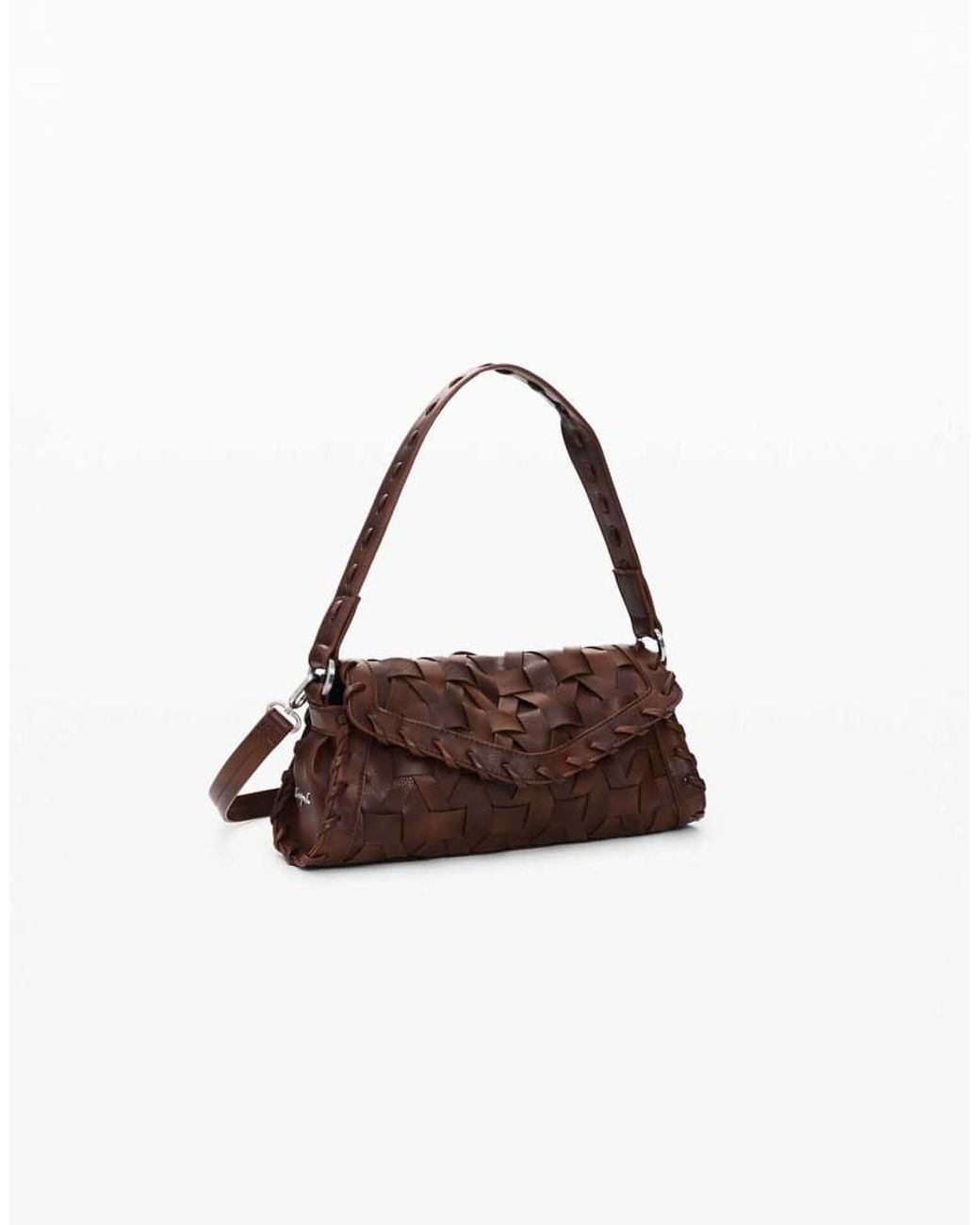 Desigual Brown Small Braided Bag
