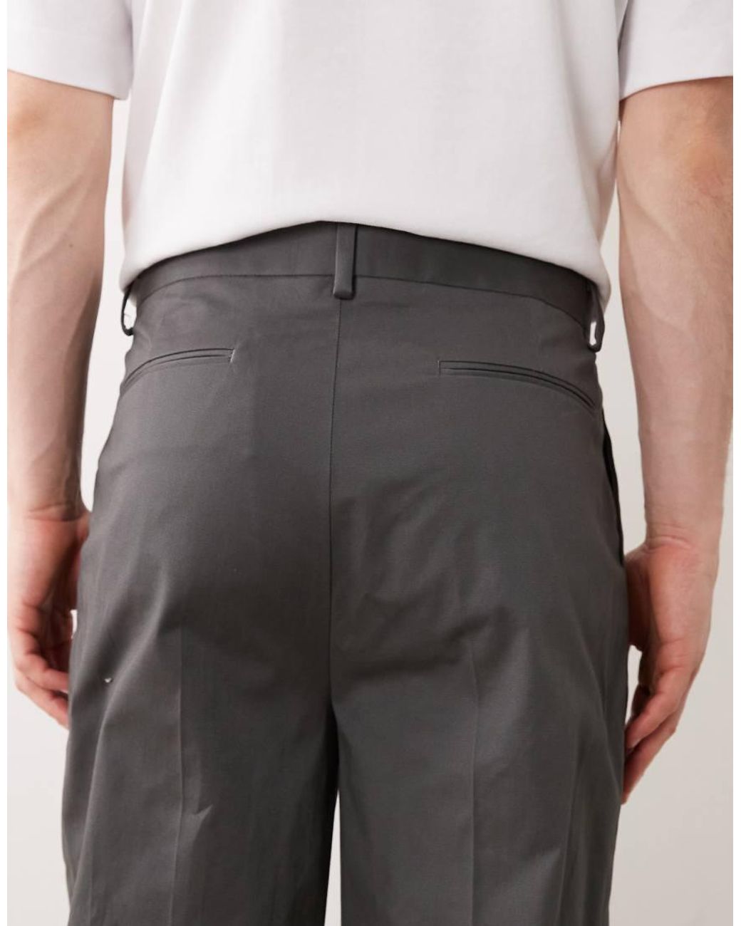 ASOS Natural Smart Cotton-rich Oversized Tapered Chino Pants for men