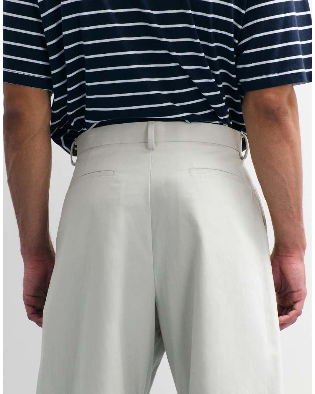 ASOS White Tailored 100% Cotton Barrel Leg Trousers for men