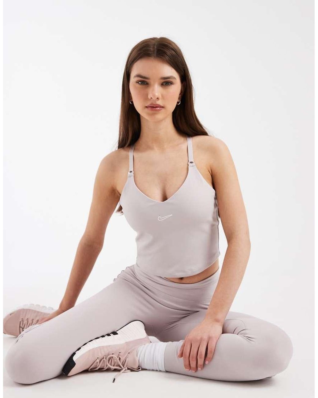 Nike Pink Metallic Swoosh Vest Top
