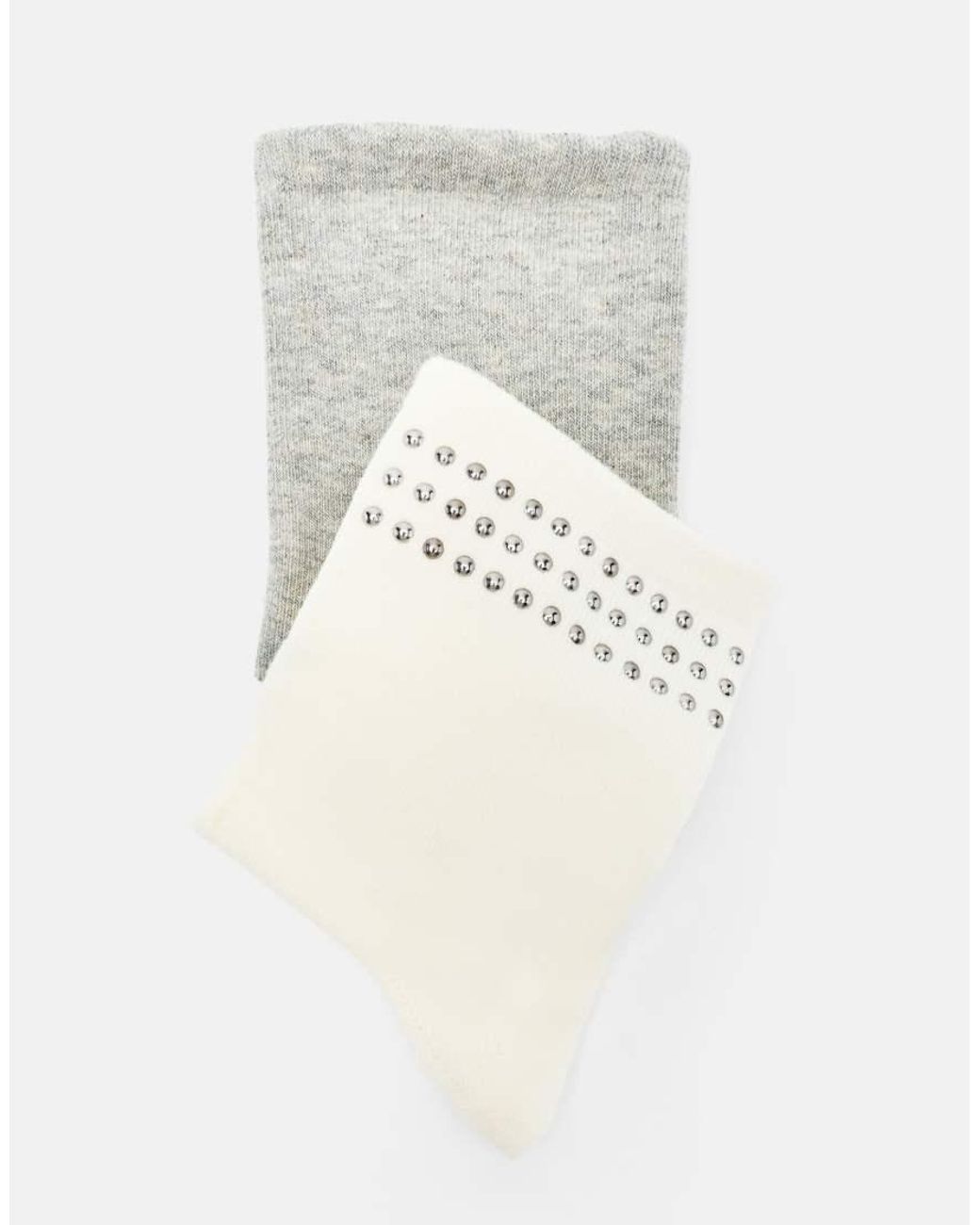 Pull&Bear White Studded Socks