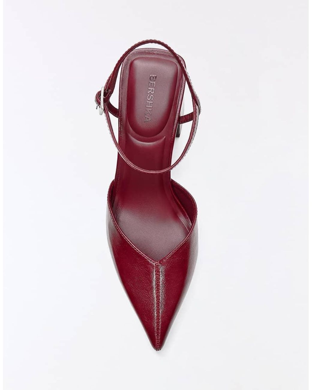 Bershka White Block Heel Shoes