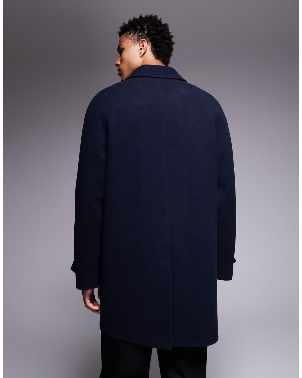 ASOS Blue Wool-mix Coat for men