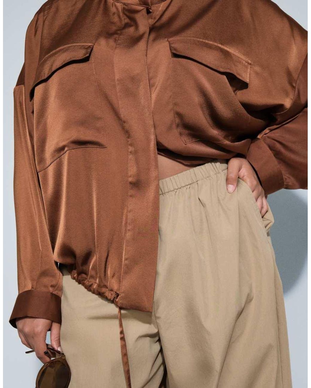 ASOS Natural Asos Design Curve Cotton/nylon Blend Pull-on Balloon Pants