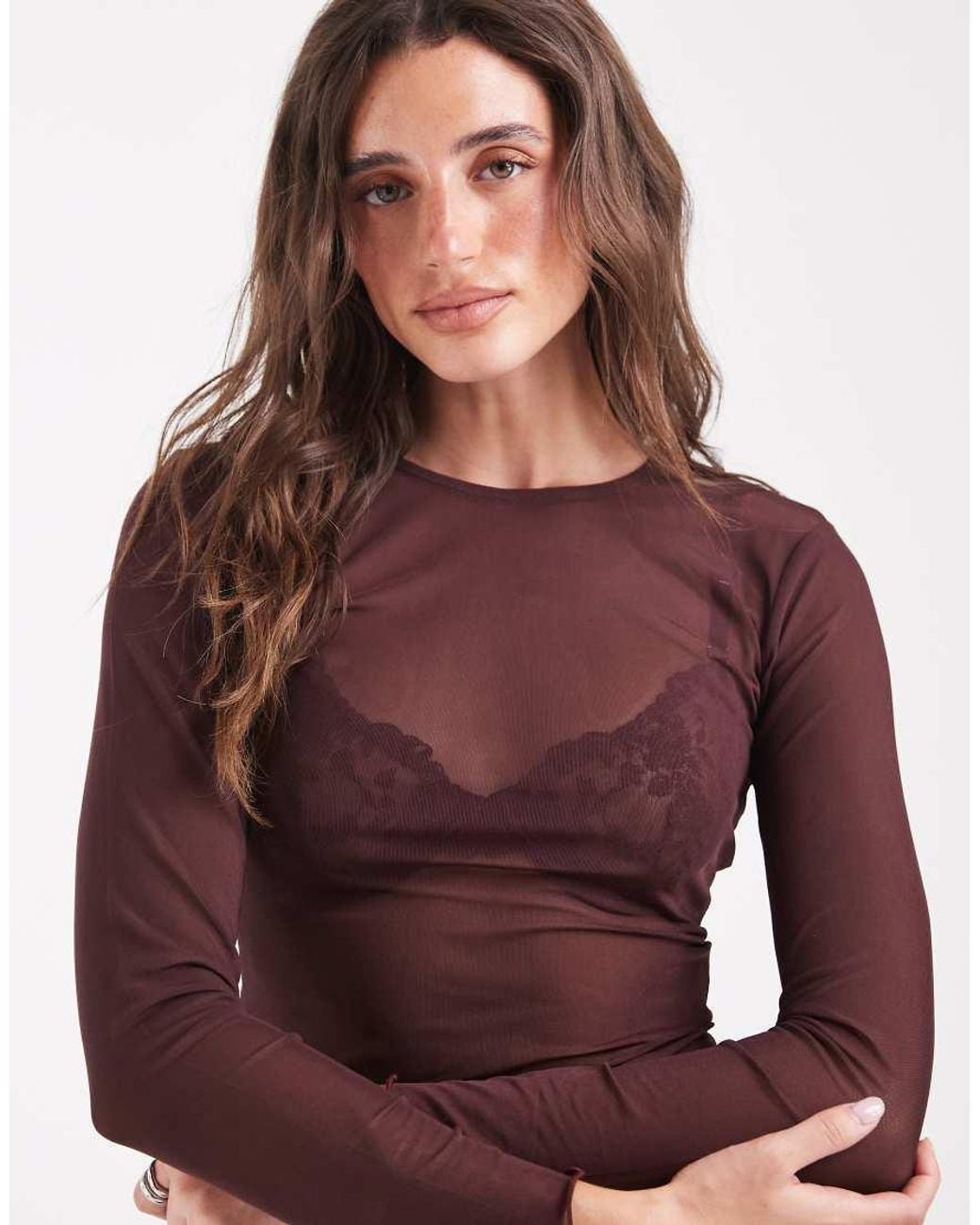ONLY Purple Mesh Top