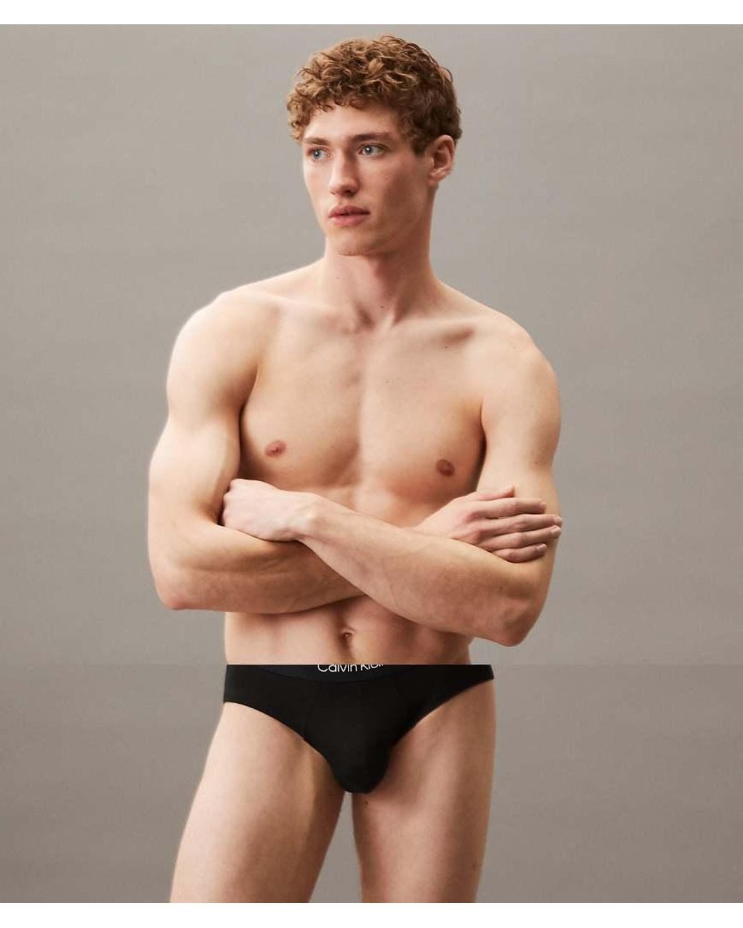 Calvin Klein Brown Icon Cotton Stretch 3 Pack Hip Briefs for men
