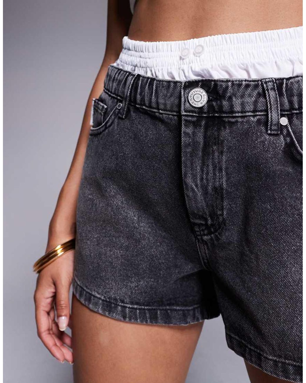The Couture Club Gray Denim Shorts