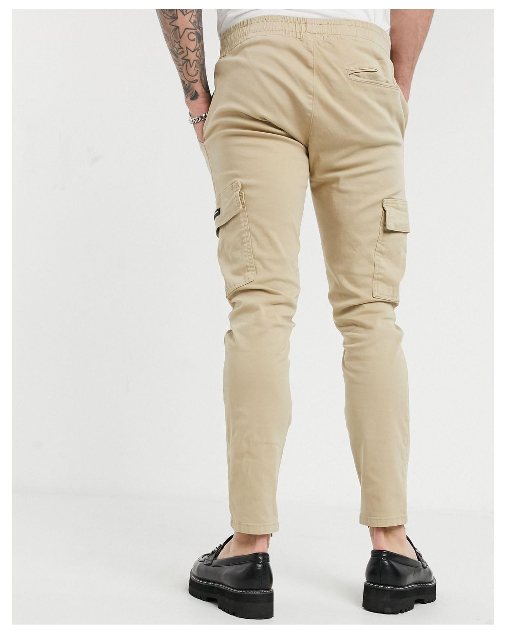Men Cargo Combat Denim Pants Skinny Jeans Casual Slim Fit Trousers | Fruugo  KR