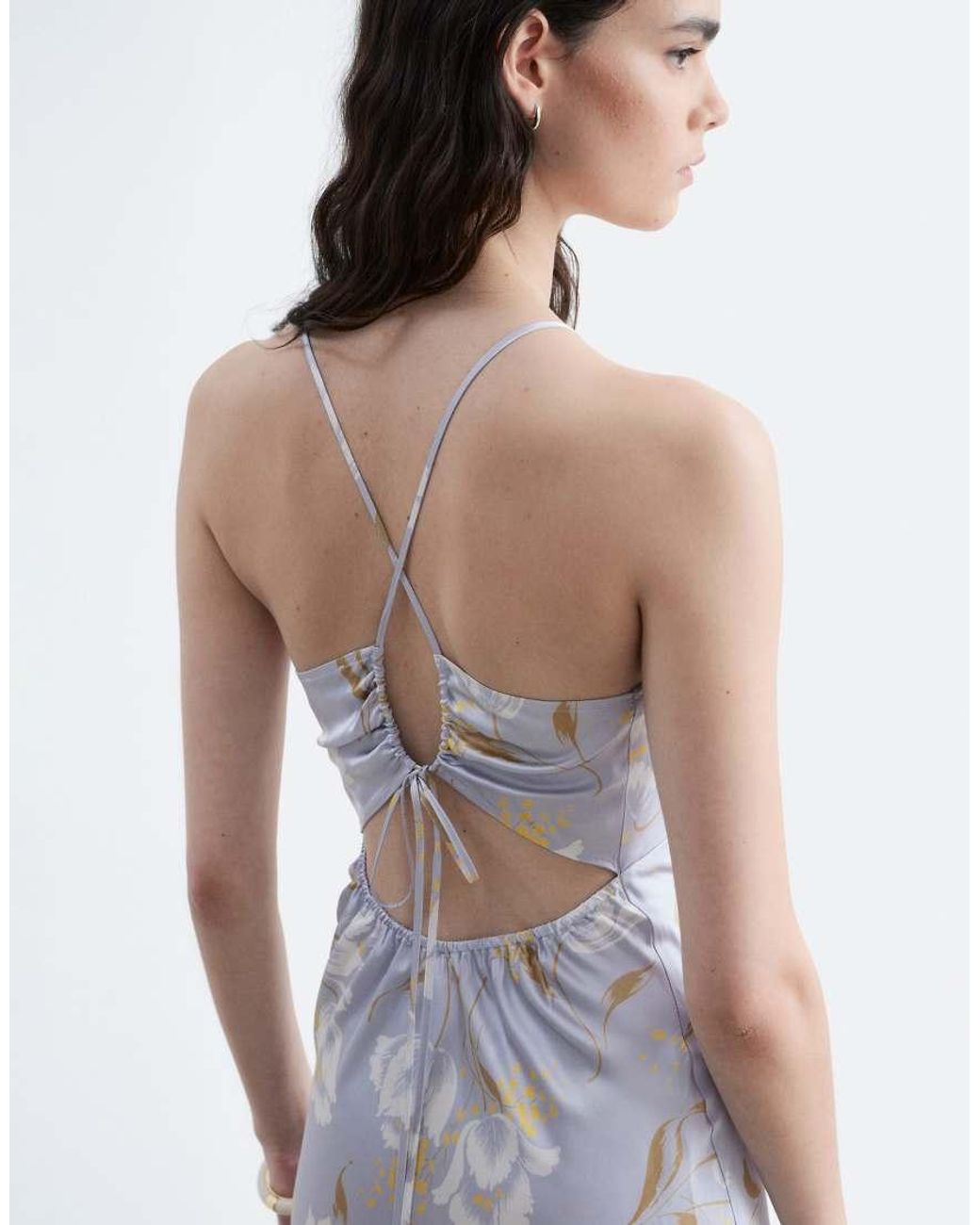 & Other Stories White Strappy Midi Dress With Cut Out Back Detail
