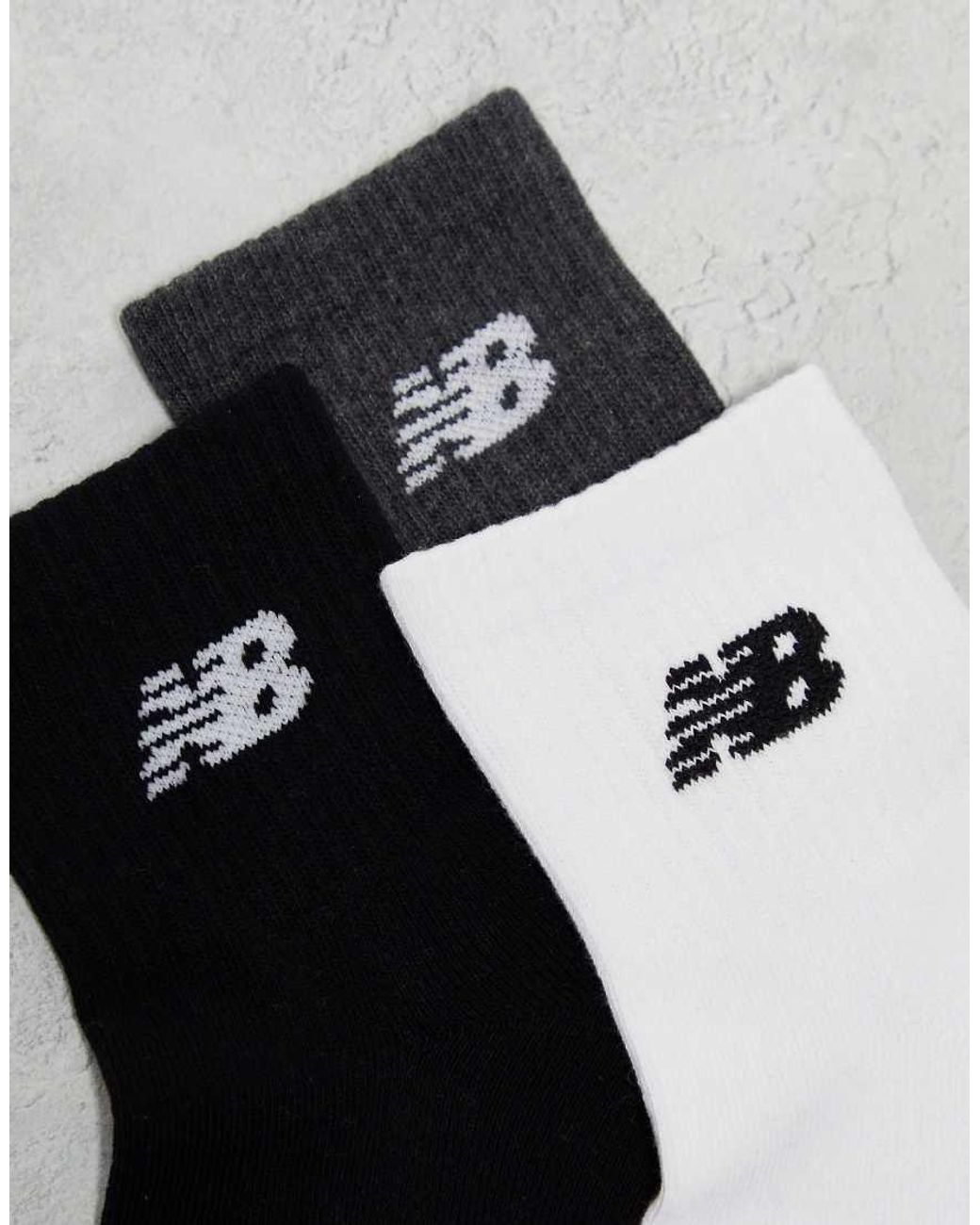 New Balance White Logo Ankle Sock 3 Pack