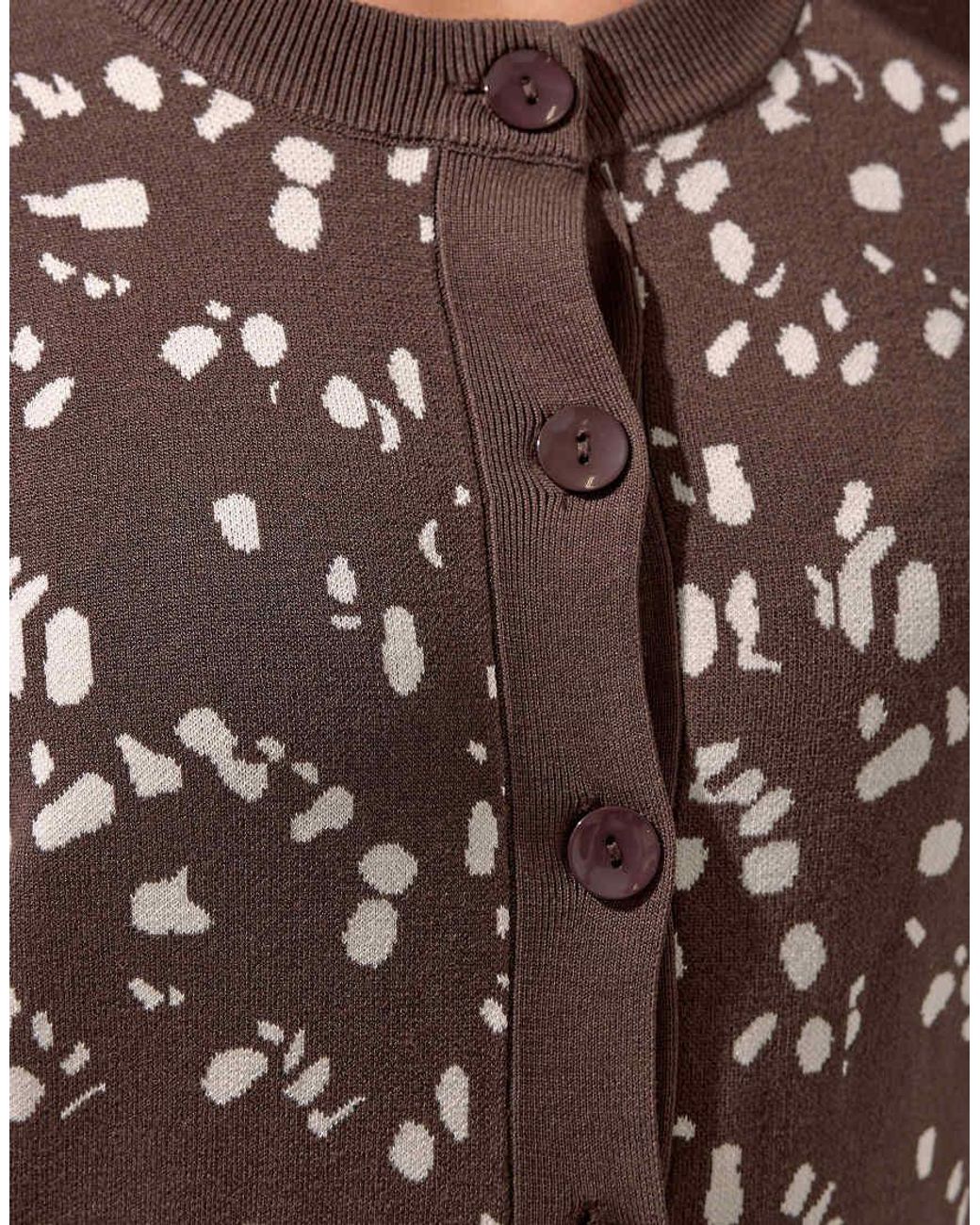 Yours Clothing Blue Deer Print Cardigan