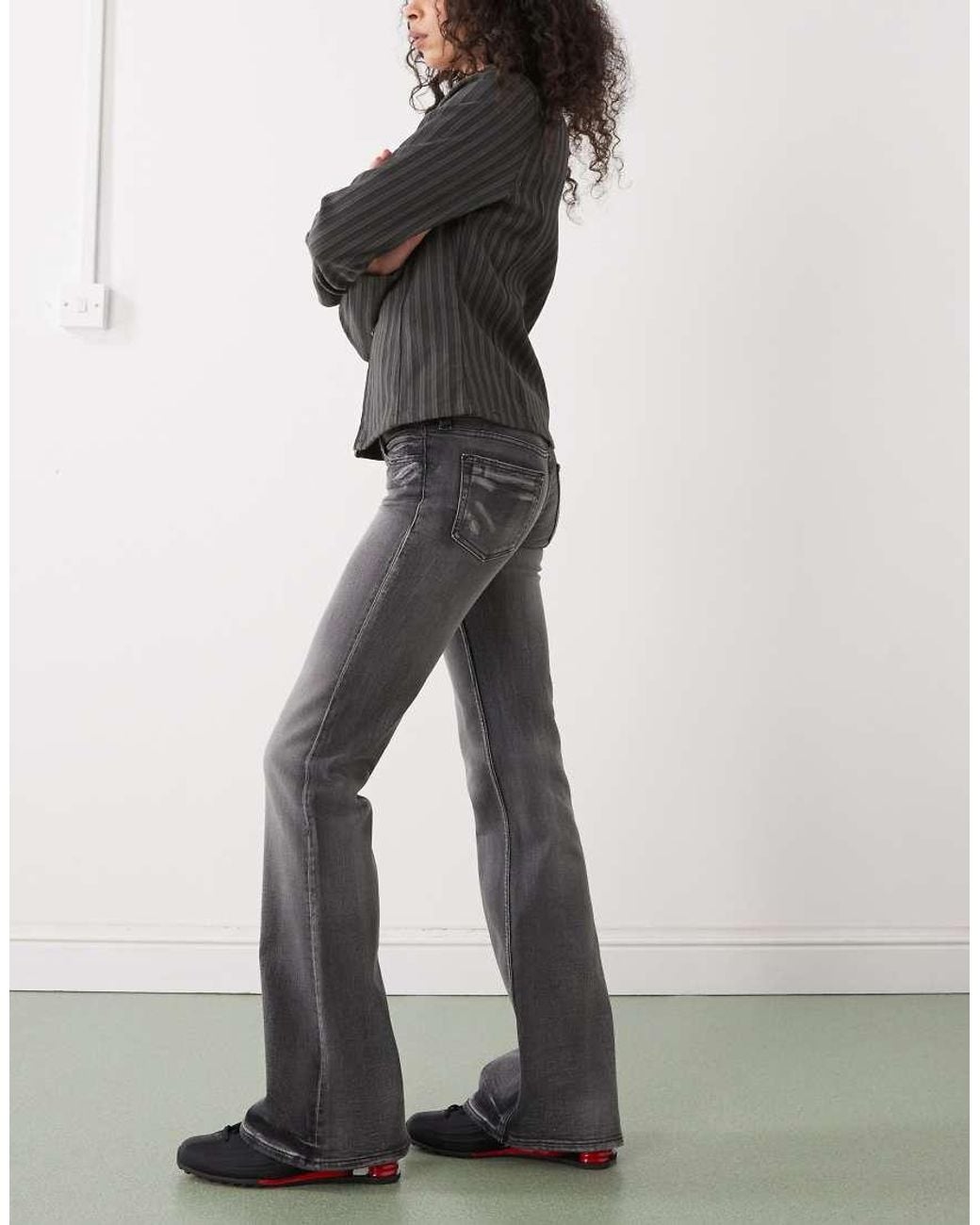 Cheap Monday Gray Booty Bei Stretch Low Rise Bootcut Jeans