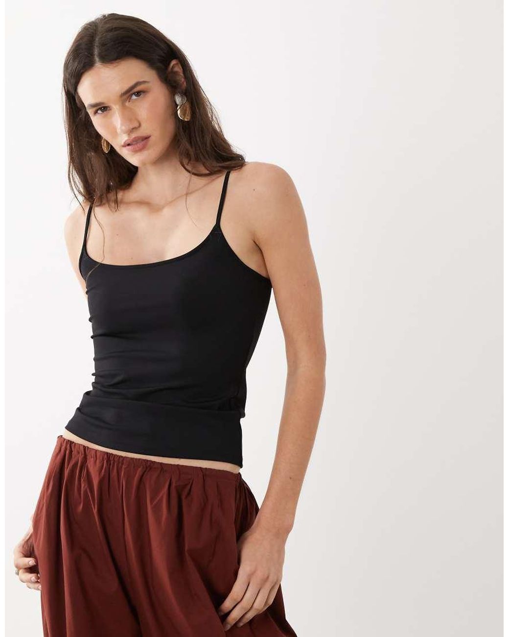 Mango Black Strappy Cami Top