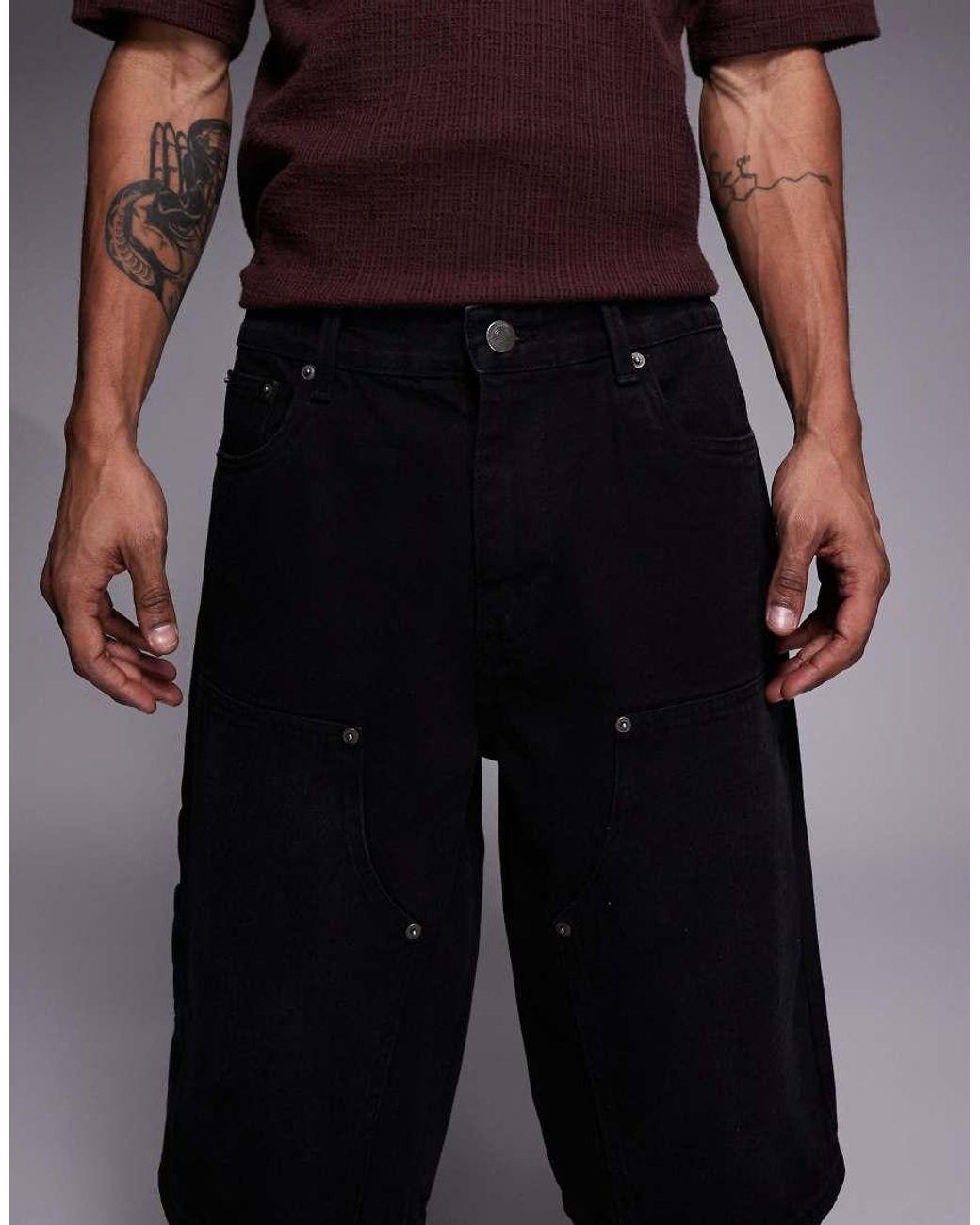 Good For Nothing Blue baggy Denim Jorts for men