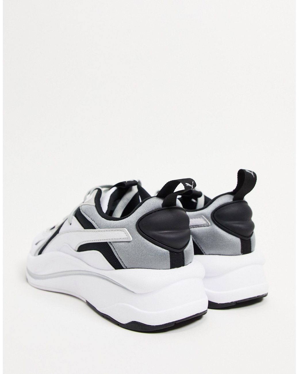 puma rs curve trainers in white black and pink