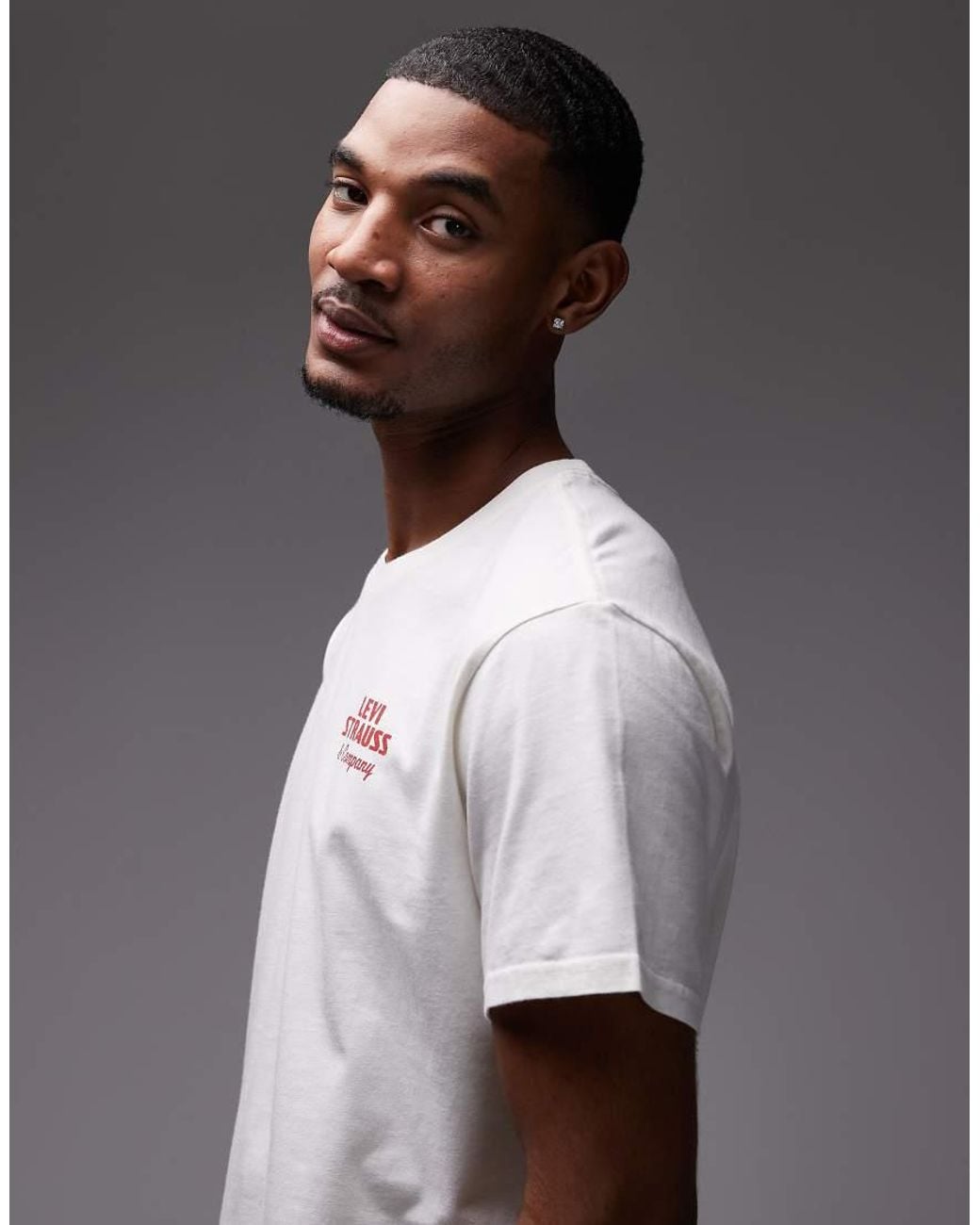 Levi's Gray Western Back Graphic Relaxed T-Shirt for men