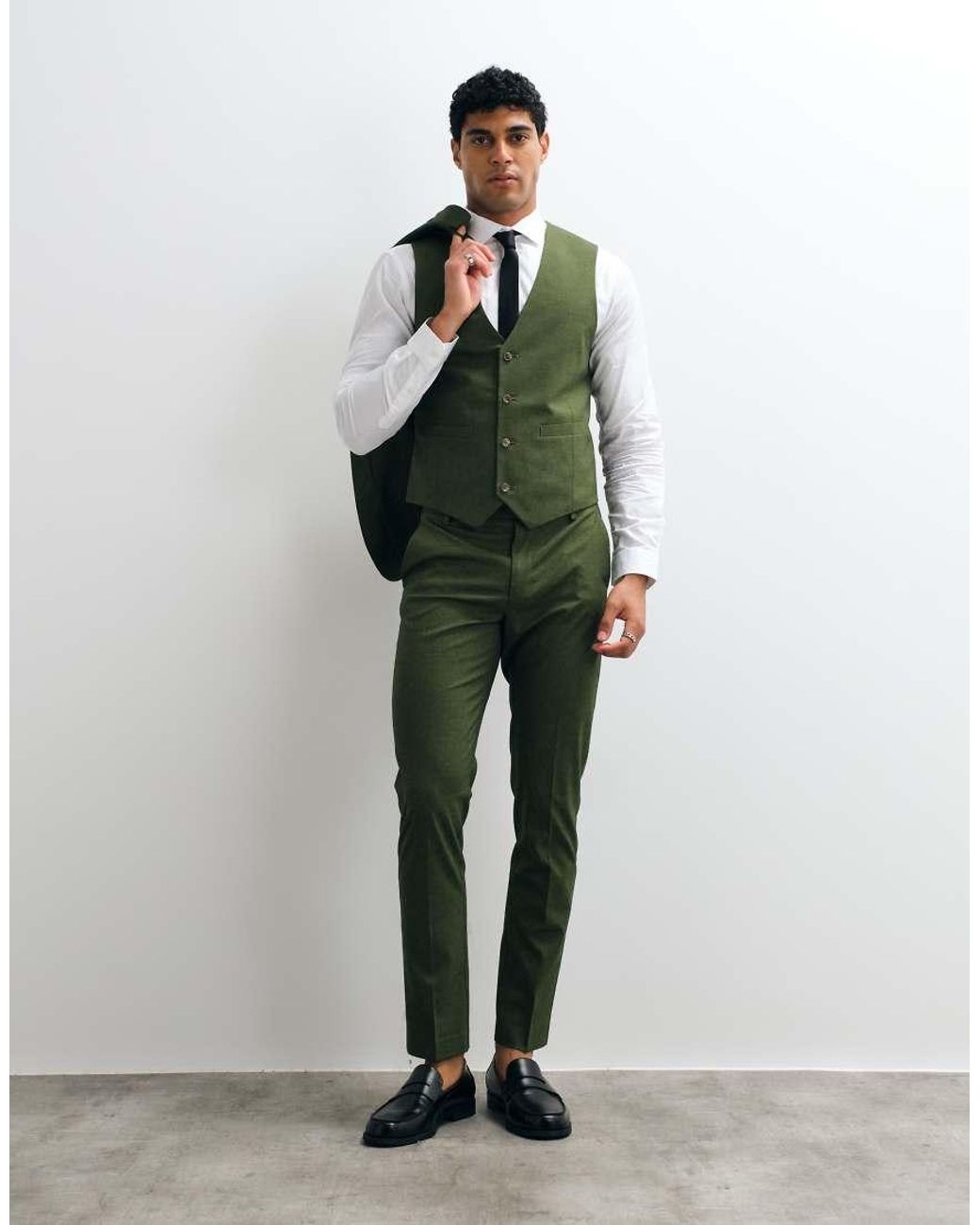 ASOS Green Skinny Suit Waistcoat for men