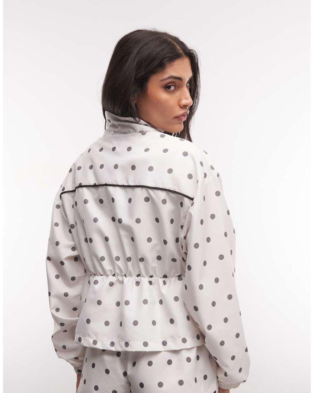 ASOS Gray Weekend Collective Nylon Track Funnel Neck Jacket With Peplum Detail