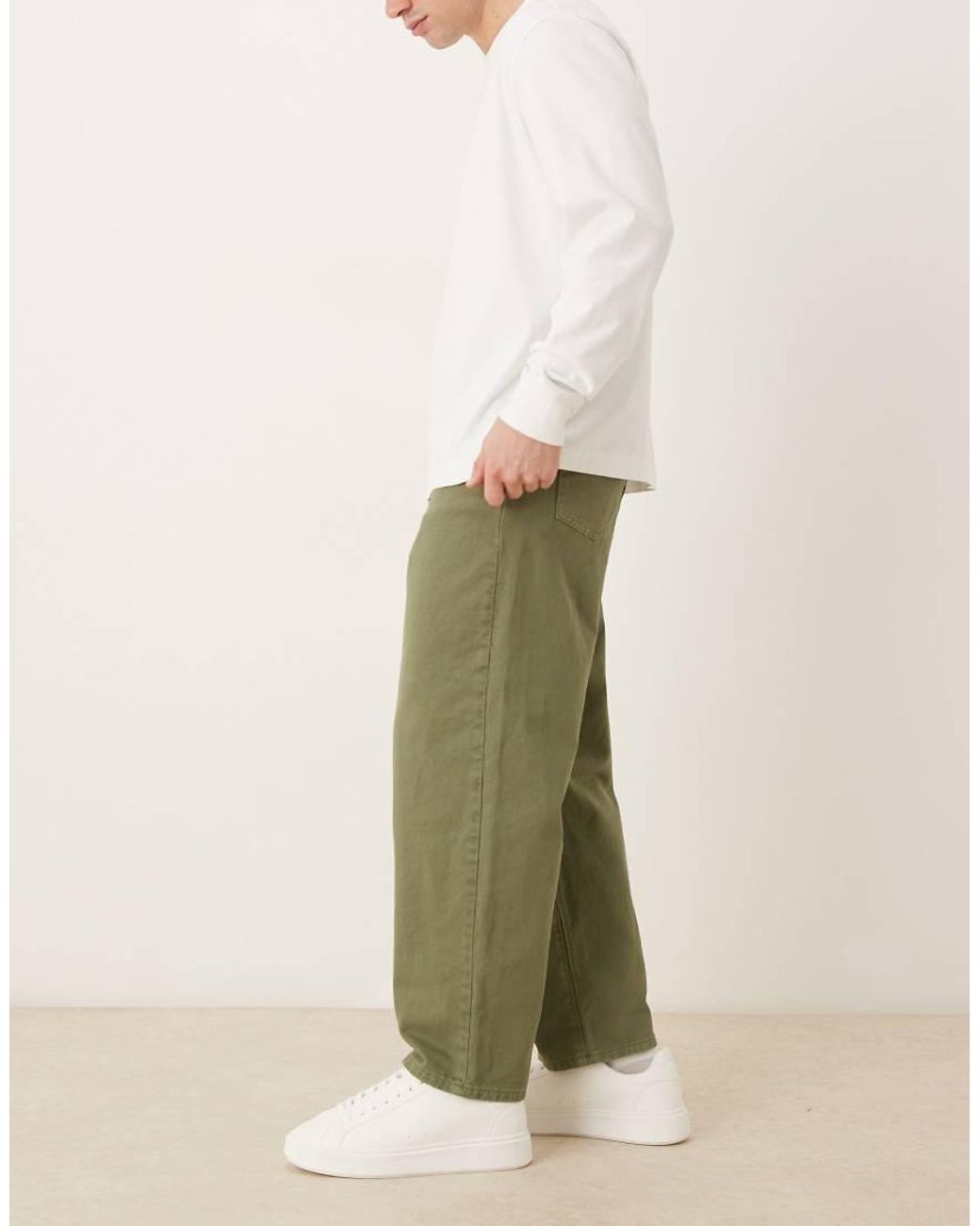 ASOS Natural Relaxed Tapered Pants for men