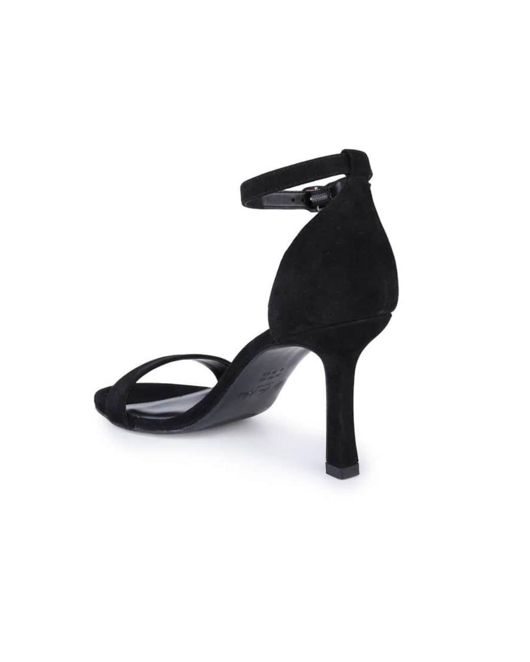 OFF THE HOOK White Ashleigh Suede Leather High-Heel Ankle-Strap Sandals