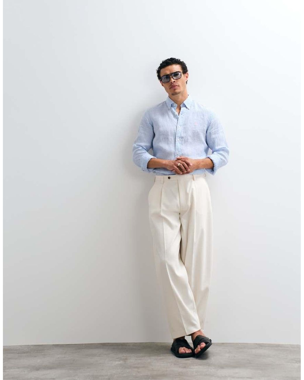 ASOS White Tailored Wide Barrel Leg Trousers for men
