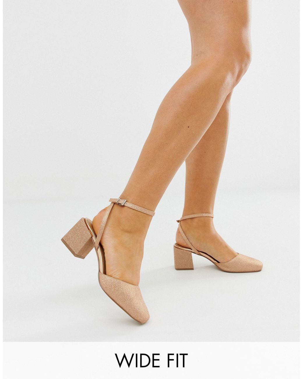 Wide fit block heels closed toe Clearance
