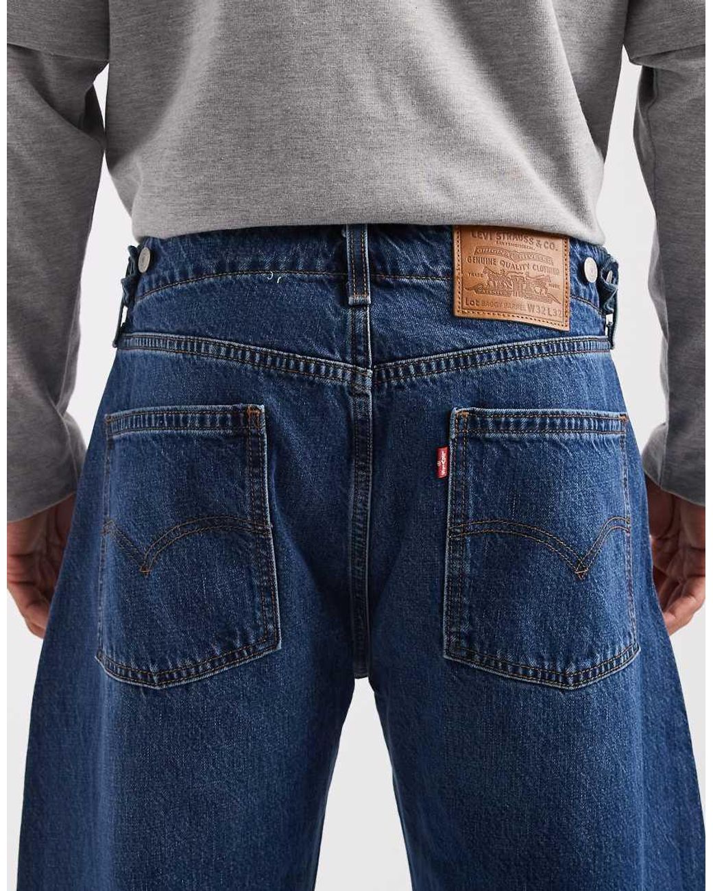 Levi's Blue Baggy Barrel Jeans for men