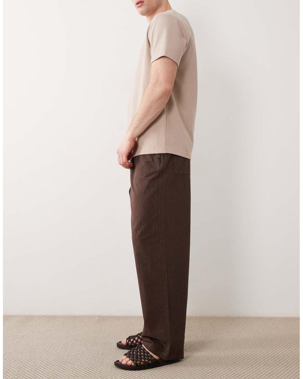 ASOS Pink Co-Ord Loose Fit Textured Trousers for men