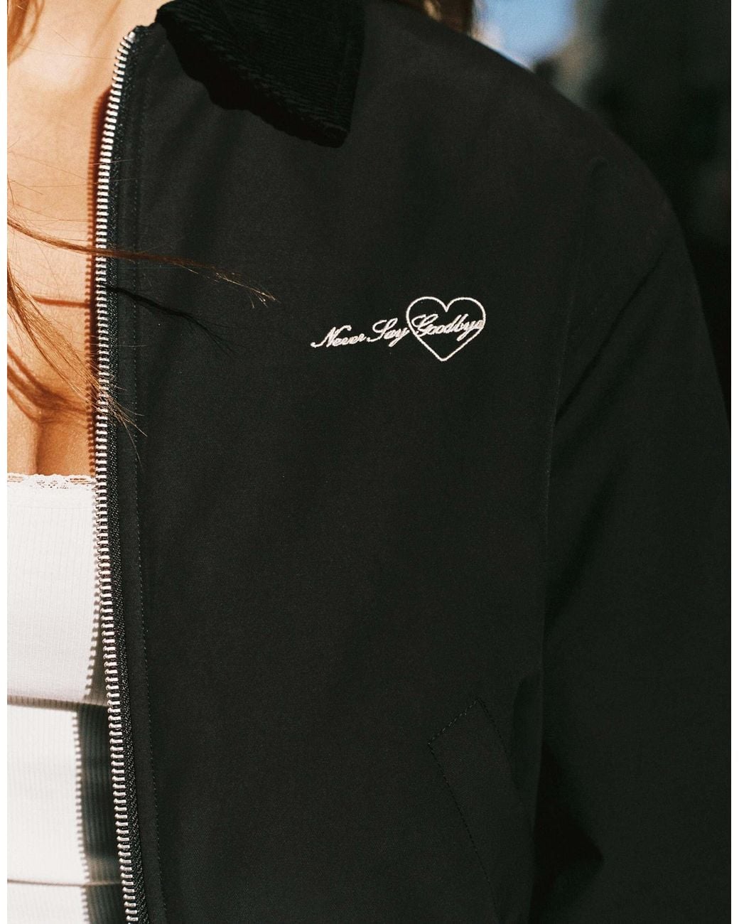 Bomber ciré foncé Pull&Bear en coloris Black
