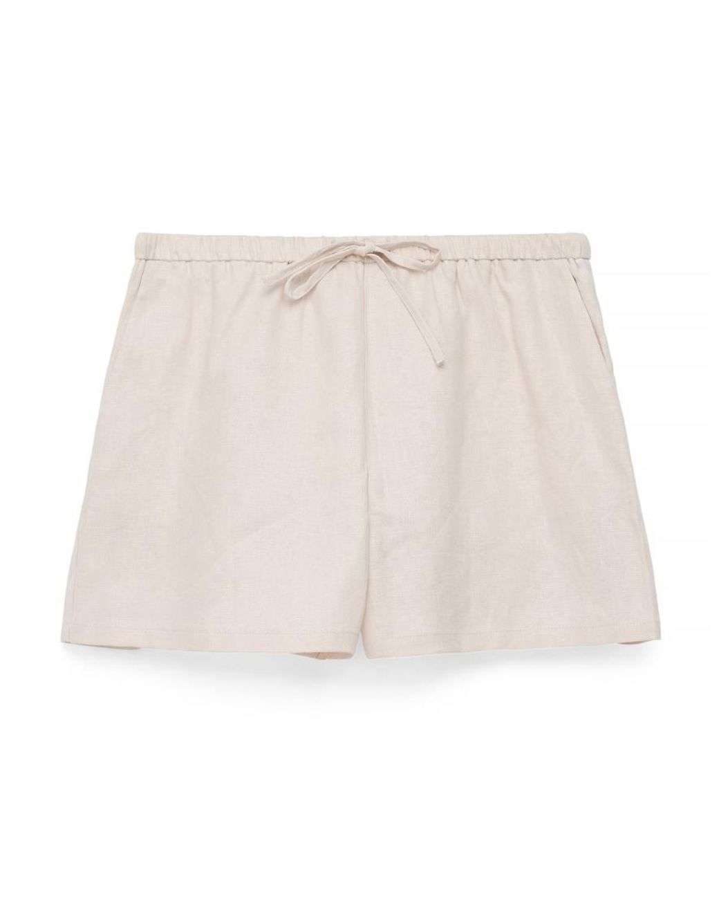 NA-KD Black Drawstring Linen Shorts