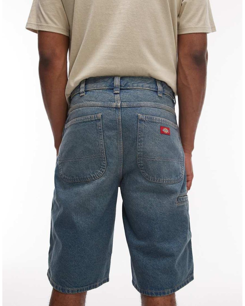 Dickies Blue 13 Inch Loose Jean Shorts for men