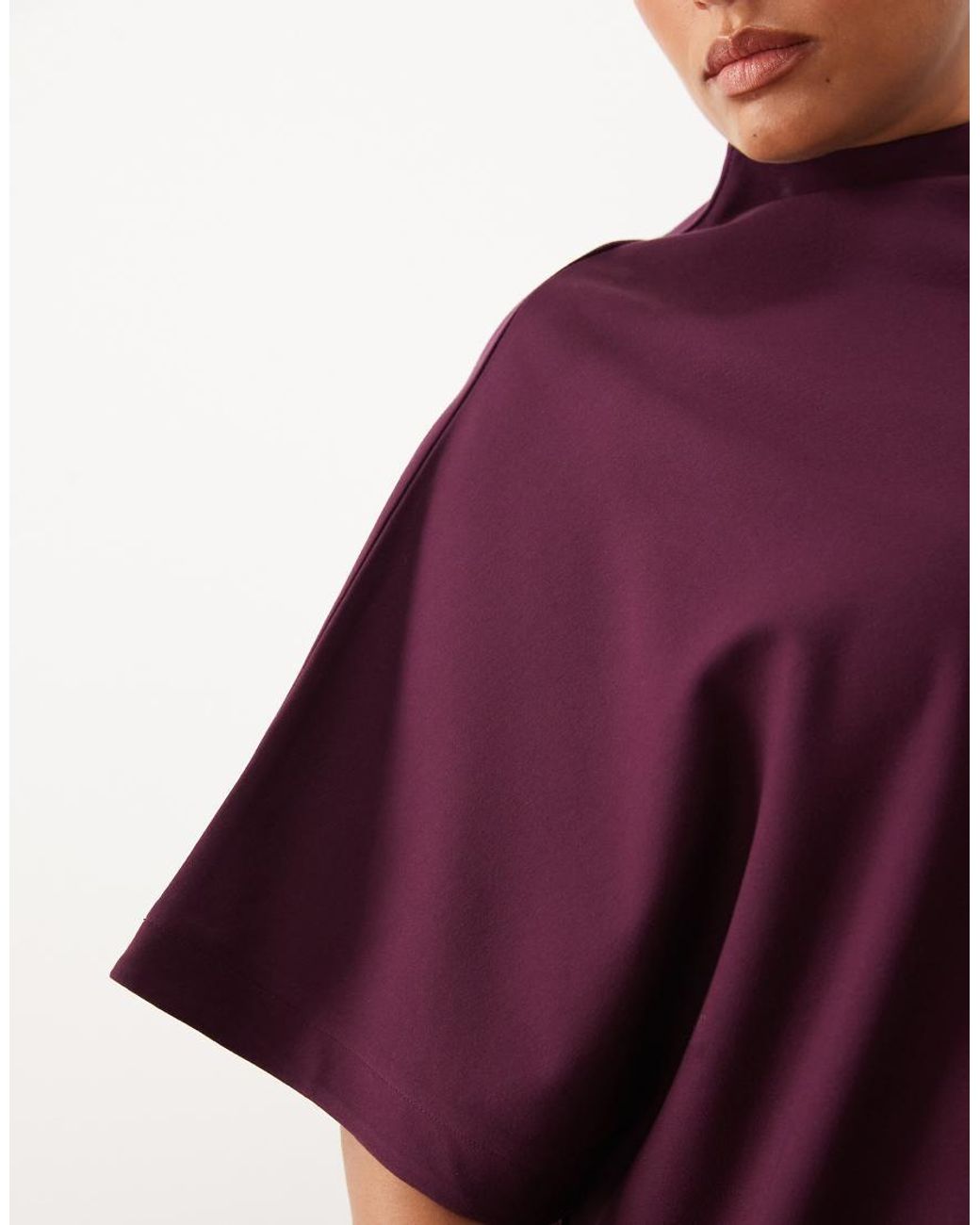 Pretty Lavish Curve Red High Neck Kimono Style Top