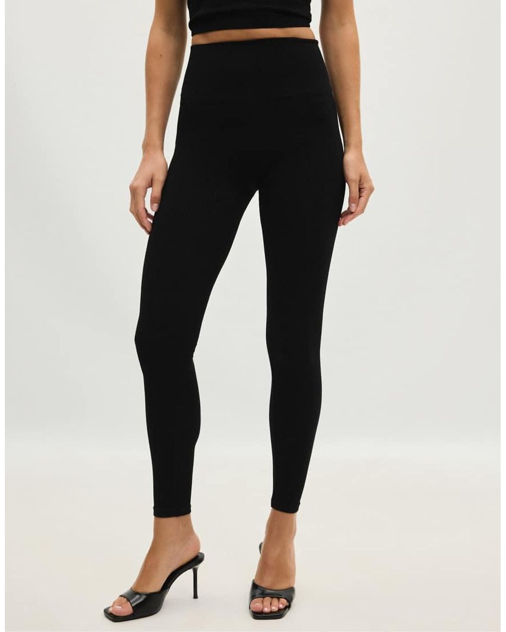Stradivarius Black High-Waist Seamless Leggings