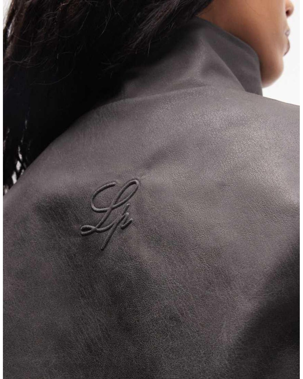 Liquor N Poker Black Boxy Textured Funnel Neck Jacket