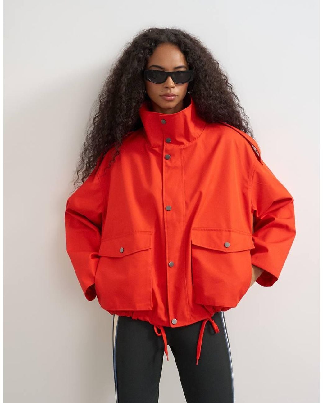 TOPSHOP Red Bubble Hem Trench
