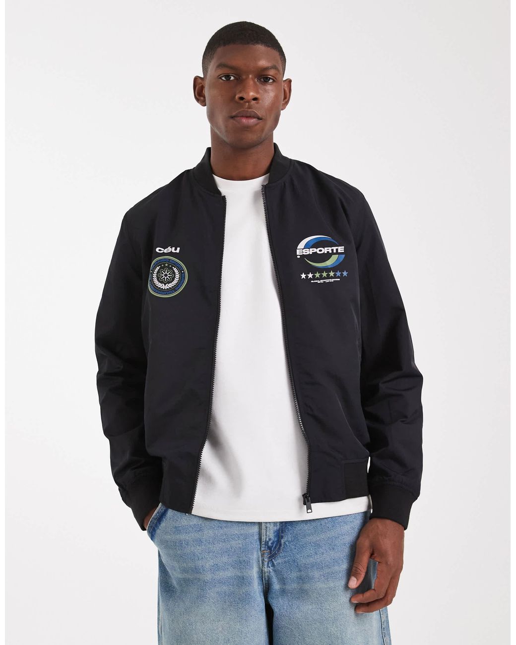 ASOS – leichte bomberjacke in Blue für Herren