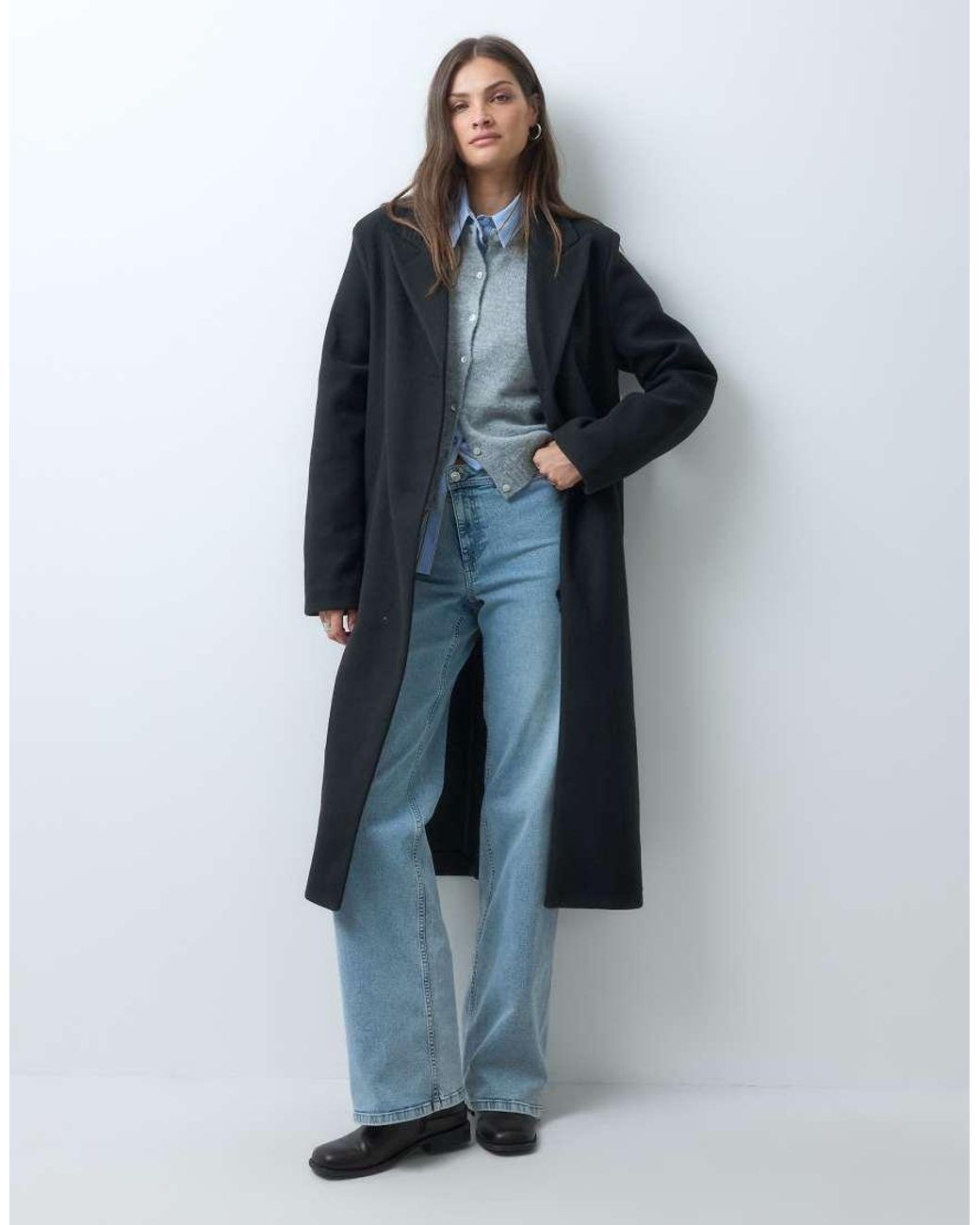 ASOS Blue Asos Design Tall Single Breasted Chuck On Overcoat
